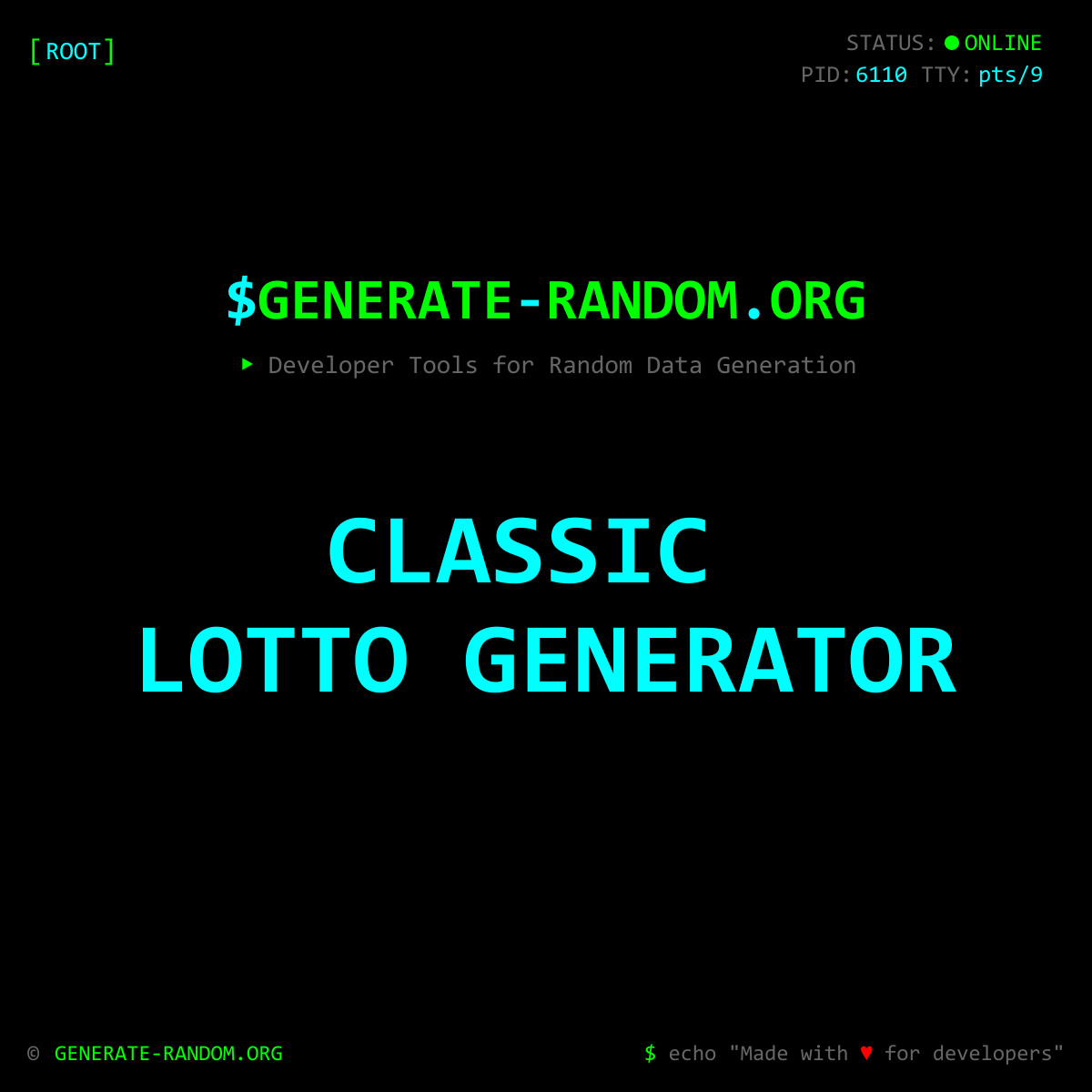 Random Classic Lotto Generator | Generate Classic Lotto Numbers ...