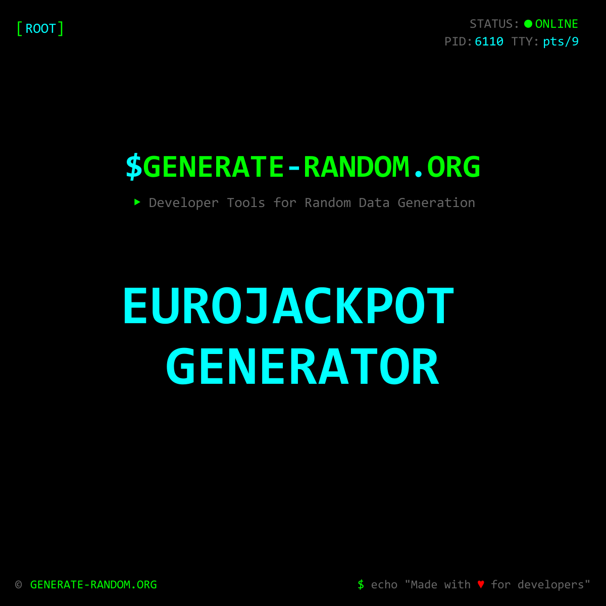 EuroJackpot Number Generator - Random Lottery Numbers