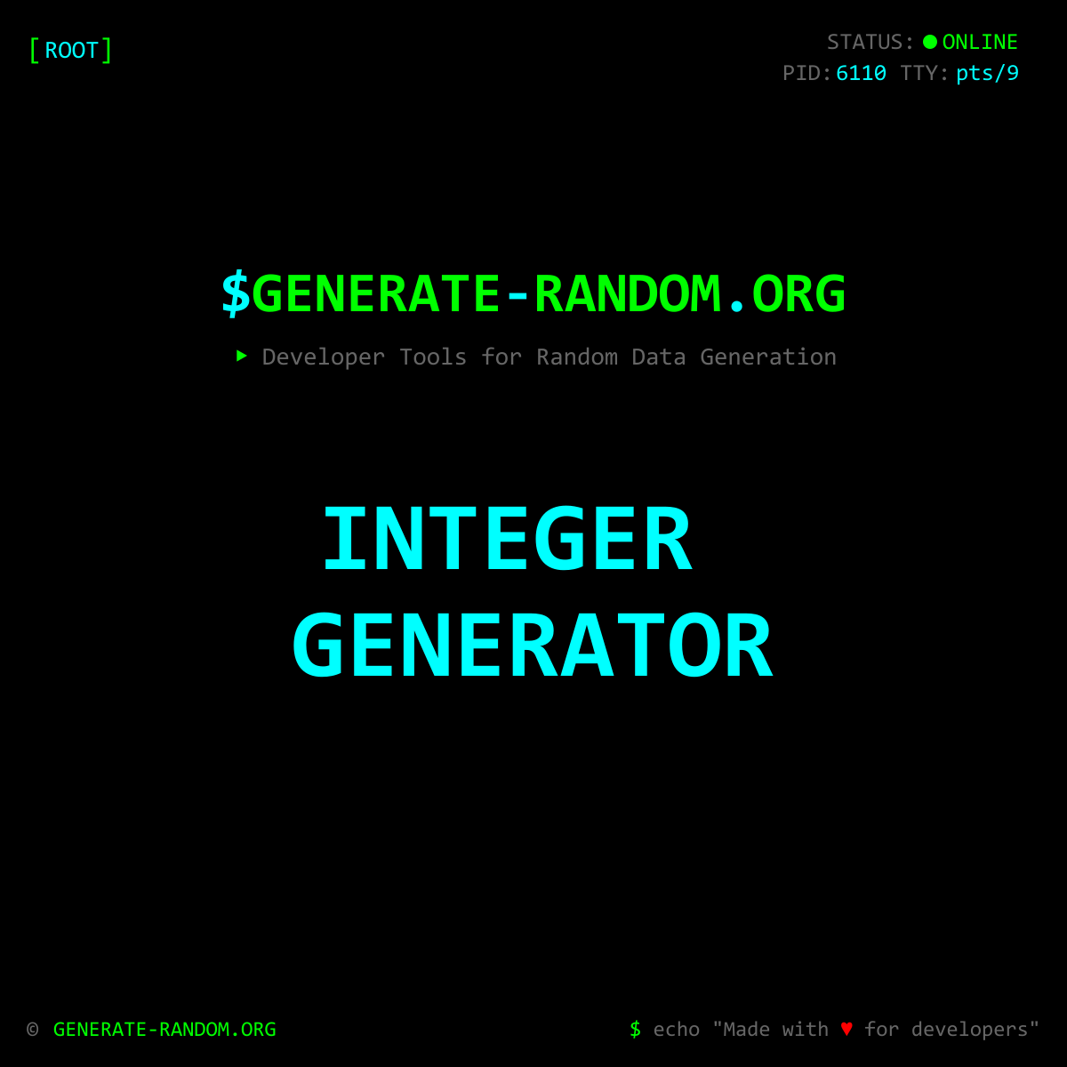 Random Integer Generator | Generate Random Integers - Generate-Random.org
