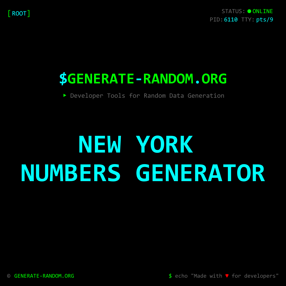 Generate Pin Code Random New York Numbers Generator | Generate NY Pick 3 Numbers ...
